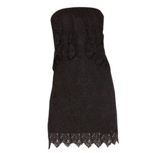 J.O.A. Black Crochet Strapless Dress